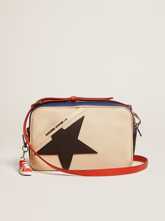 Women's Star Bag in pebbled leather with black star