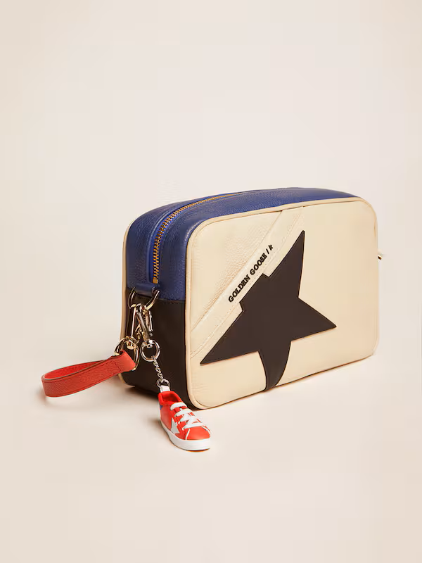 Women's Star Bag in pebbled leather with black star