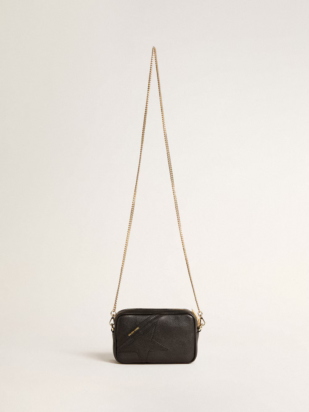 Mini Star Bag in black leather with tone-on-tone star