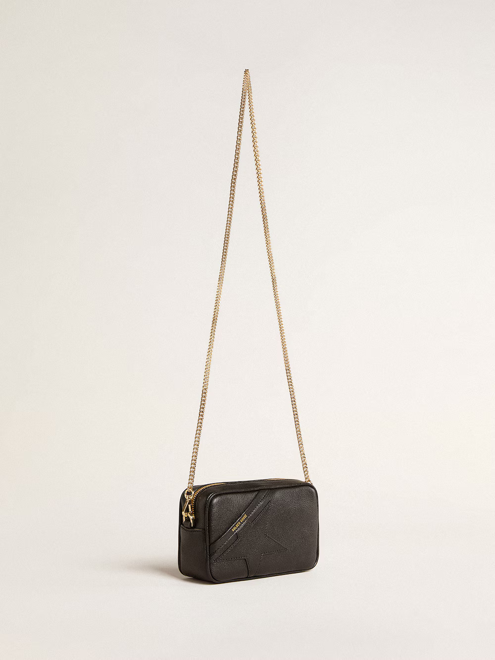 Mini Star Bag in black leather with tone-on-tone star