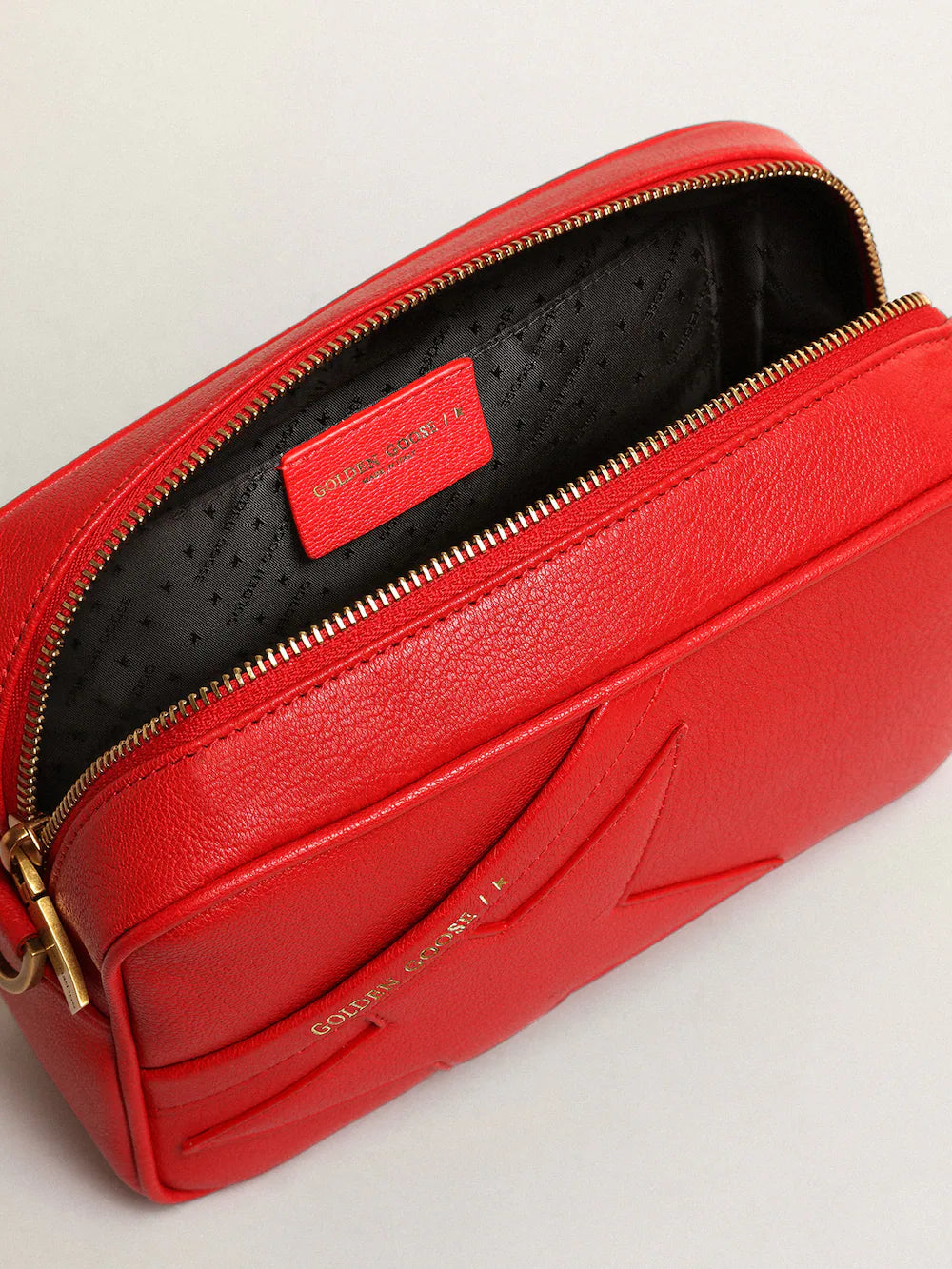 Borsa Star da donna in pelle rosso brillante