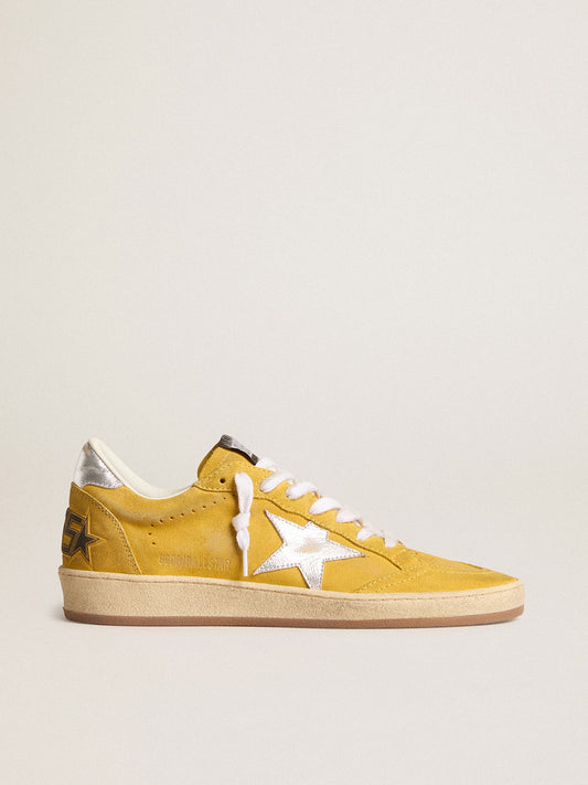 Ball Star in honey suede with silver leather star and heel tab