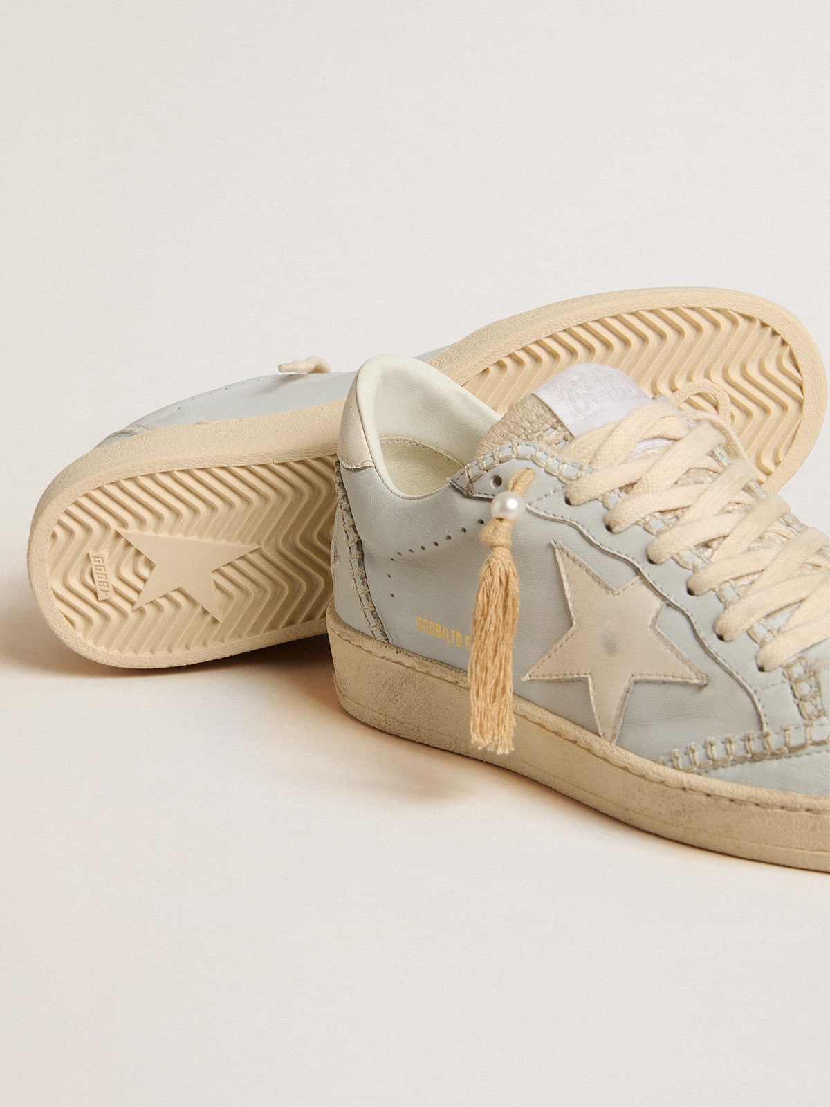 Ball Star LTD in baby blue nappa with white star