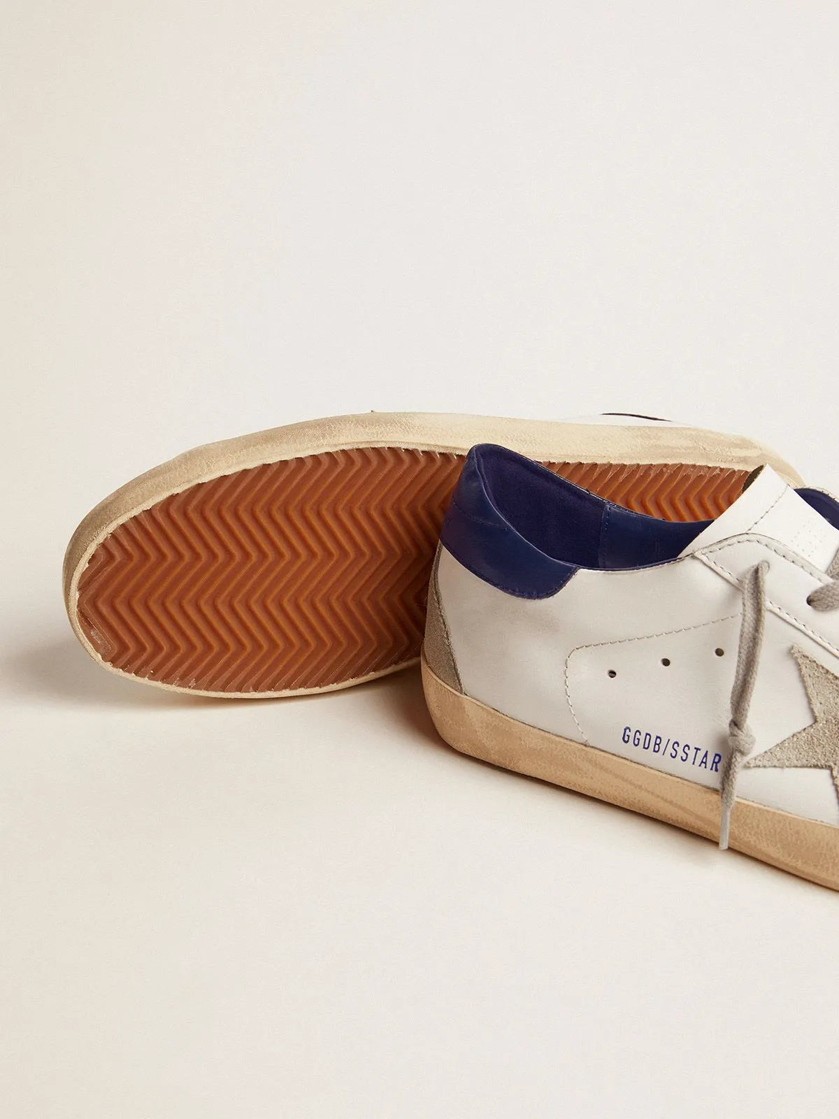 Star Super-Star sneakers in suede with blue heel tab