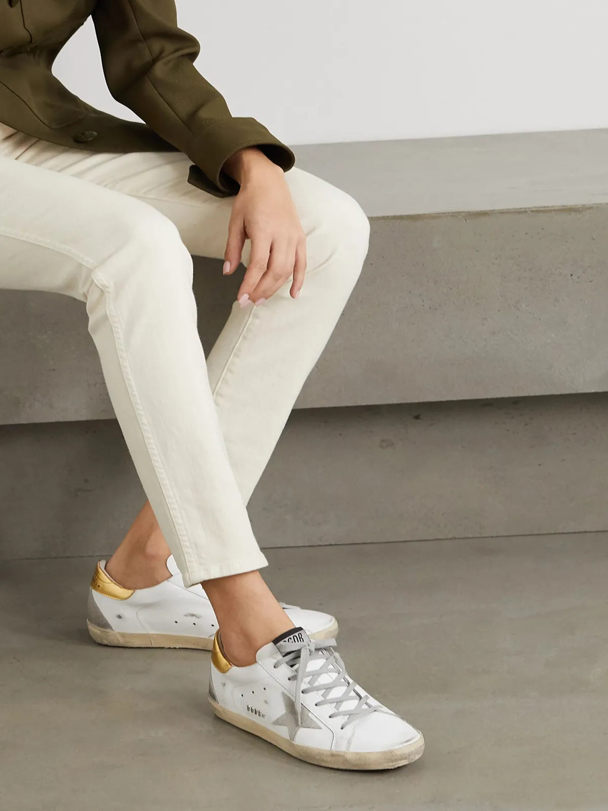 Superstar-Sneaker aus Leder und Wildleder im Used-Look