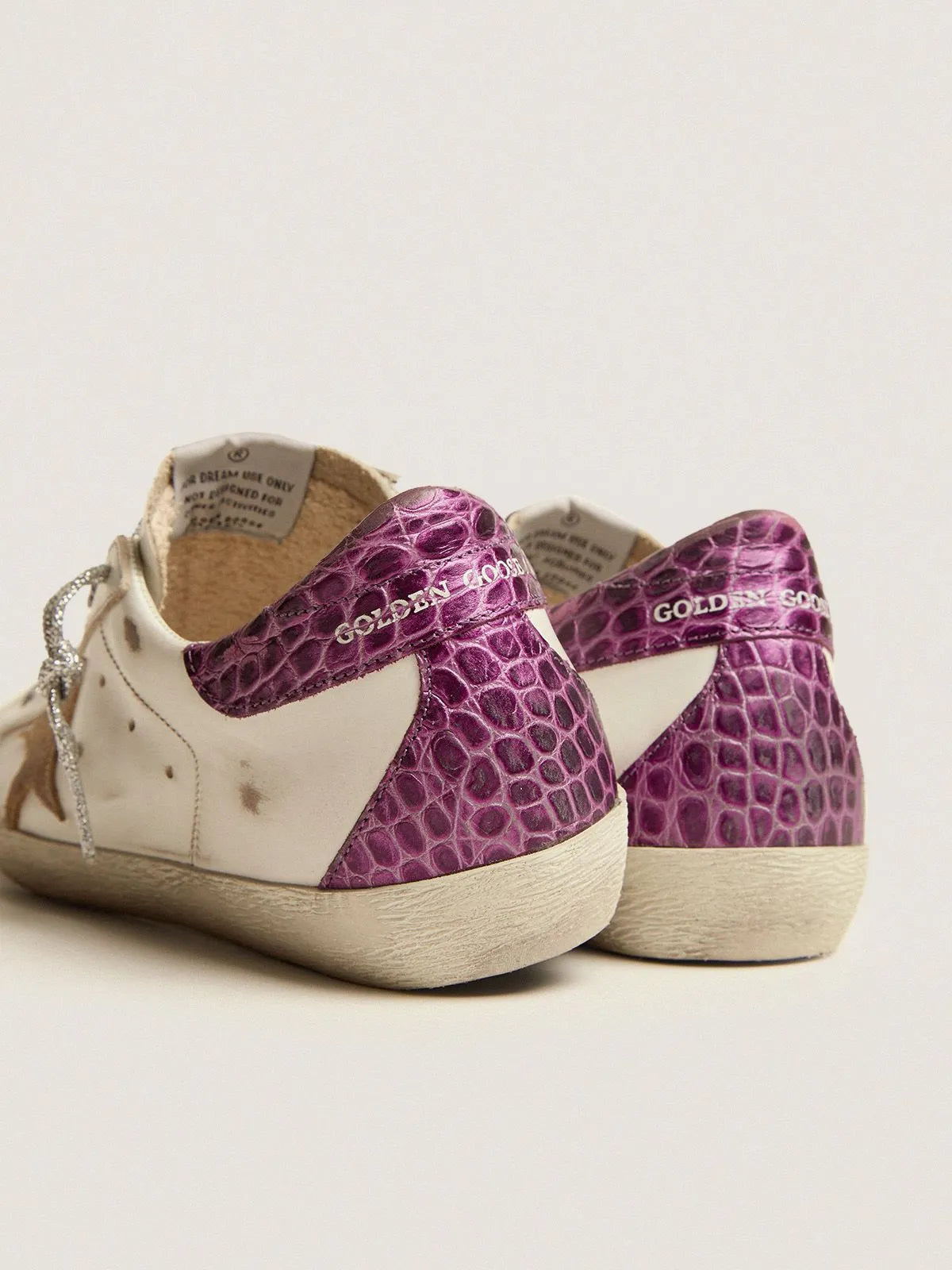 Sneakers Super-Star LTD con talloncino in pelle stampa coccodrillo viola