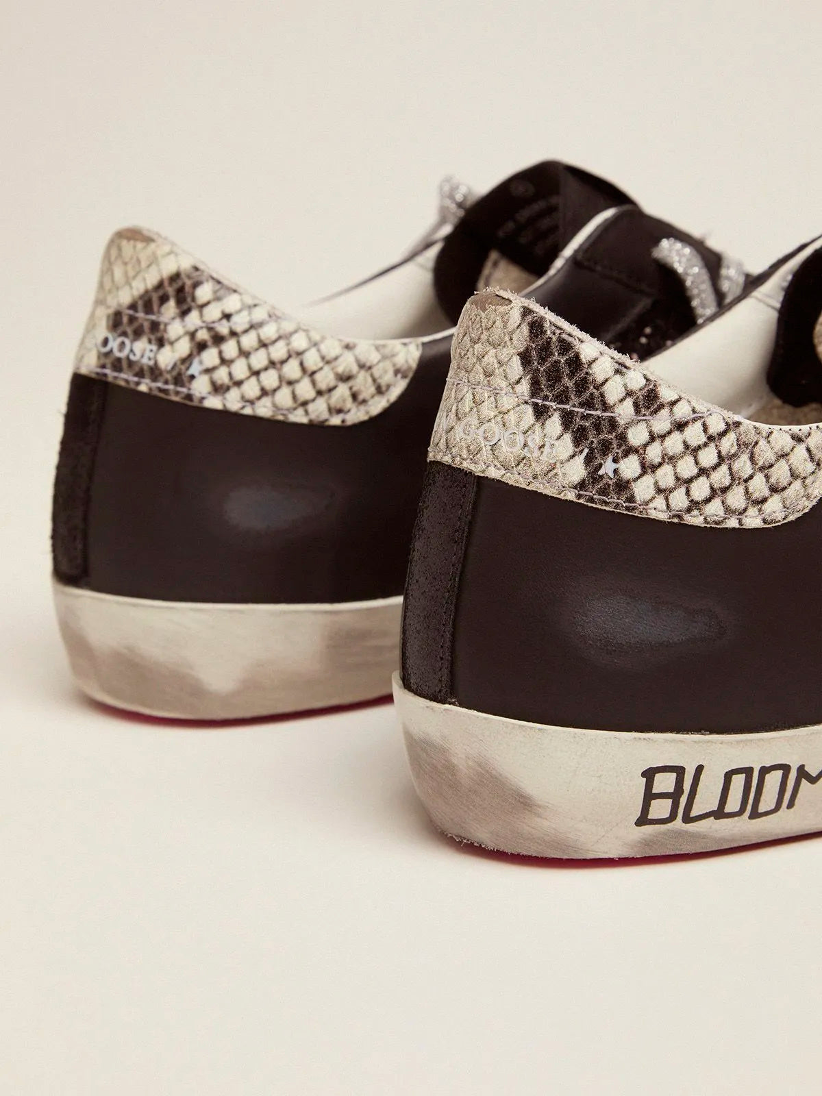 Super-Star sneakers with glitter and handwritten lettering